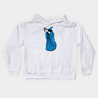 Hovering Blue Wizard Art Kids Hoodie